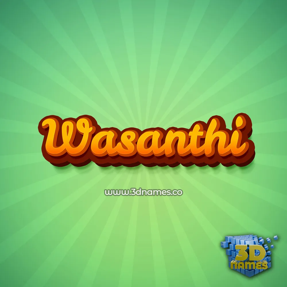 wasanthi in Green Rays style - 3D name wallpaper