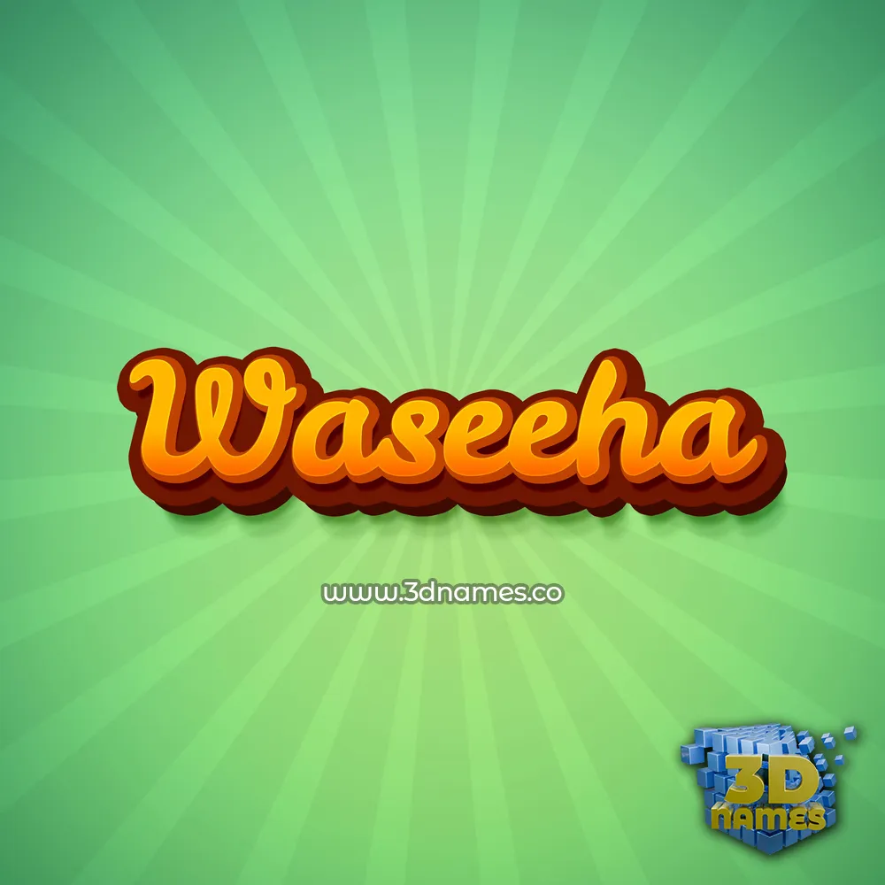 waseeha in Green Rays style - 3D name wallpaper