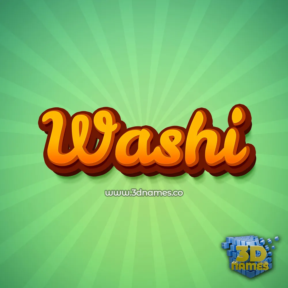 washi in Green Rays style - 3D name wallpaper