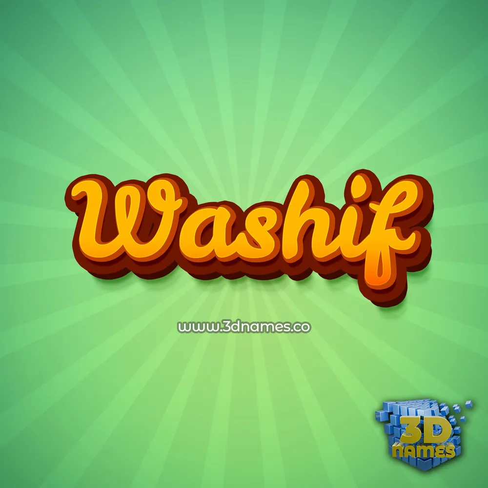 washif in Green Rays style - 3D name wallpaper