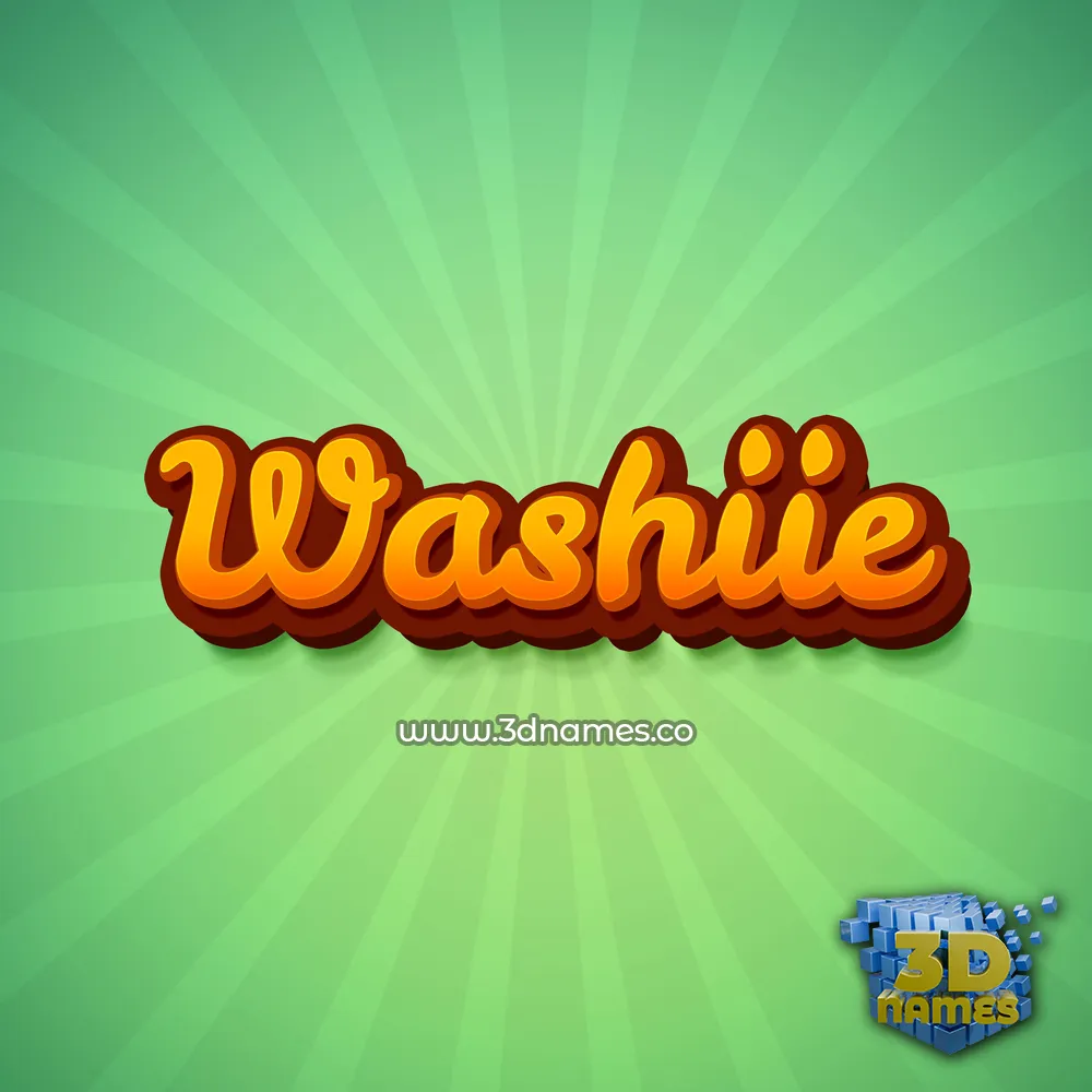 washiie in Green Rays style - 3D name wallpaper