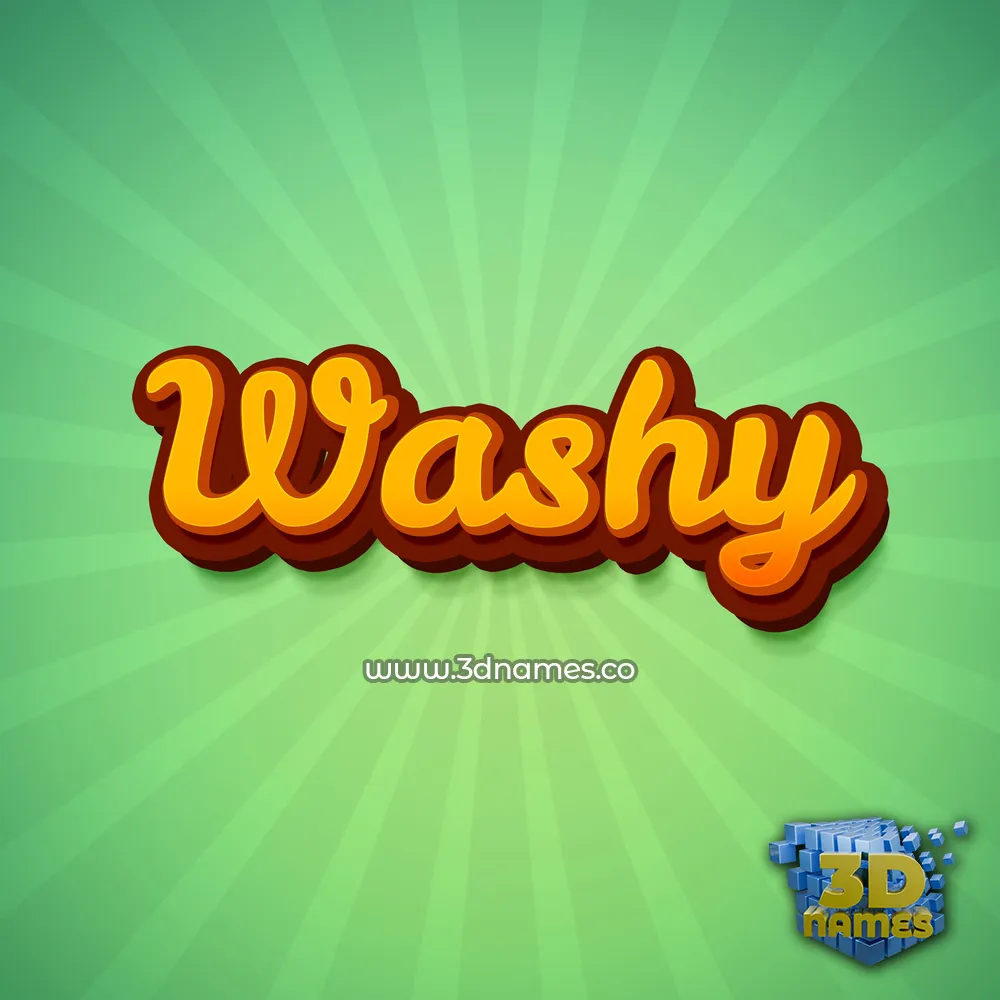 washy in Green Rays style - 3D name wallpaper