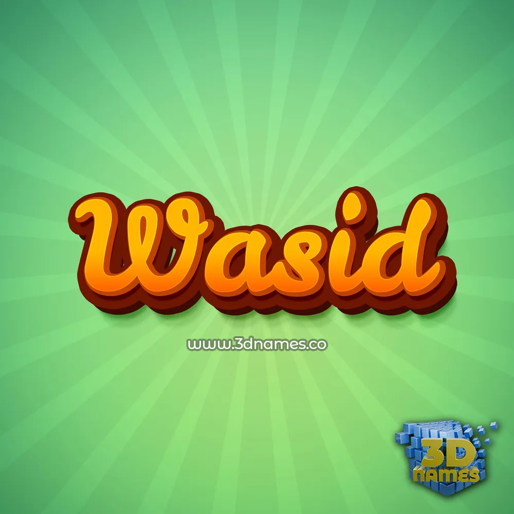 wasid in Green Rays style - 3D name wallpaper