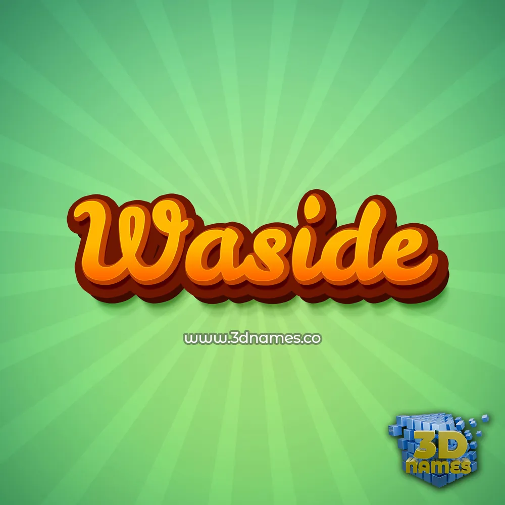 waside in Green Rays style - 3D name wallpaper