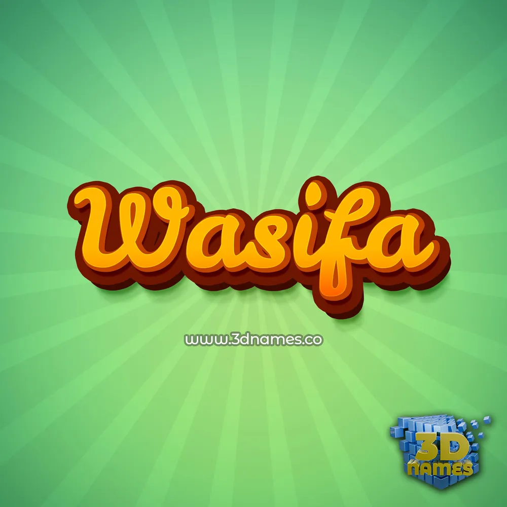 wasifa in Green Rays style - 3D name wallpaper