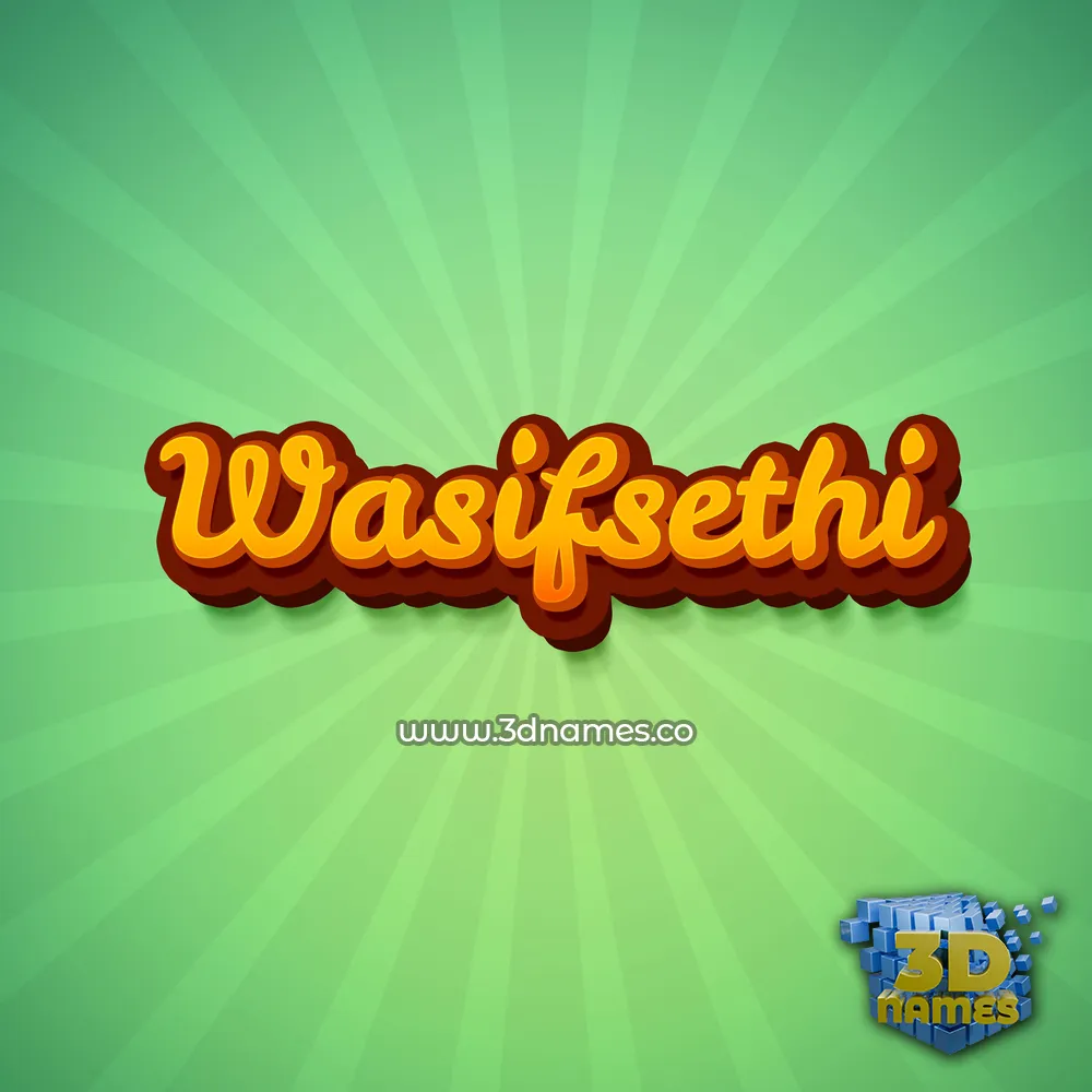 wasifsethi in Green Rays style - 3D name wallpaper