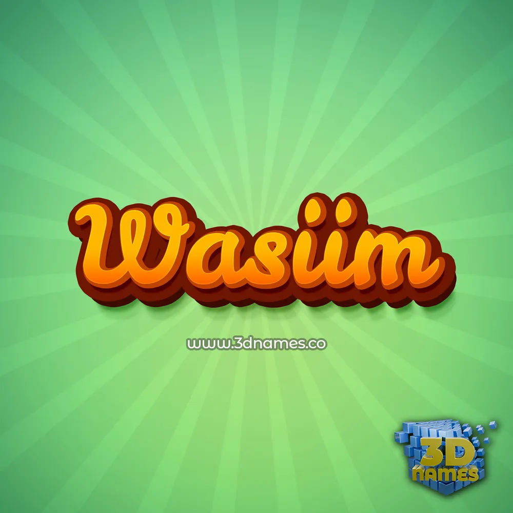 wasiim in Green Rays style - 3D name wallpaper