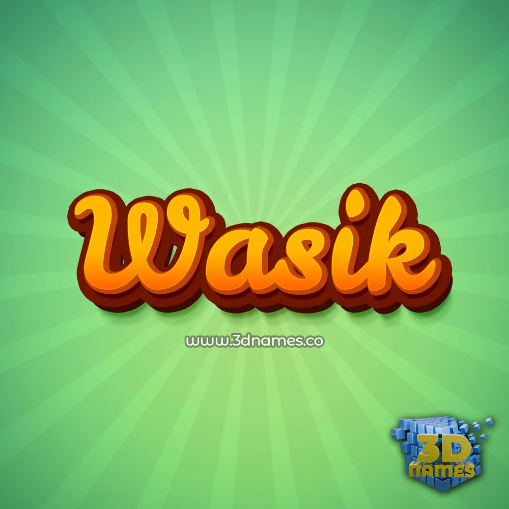 wasik in Green Rays style - 3D name wallpaper