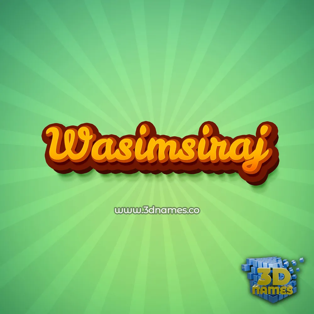 wasimsiraj in Green Rays style - 3D name wallpaper