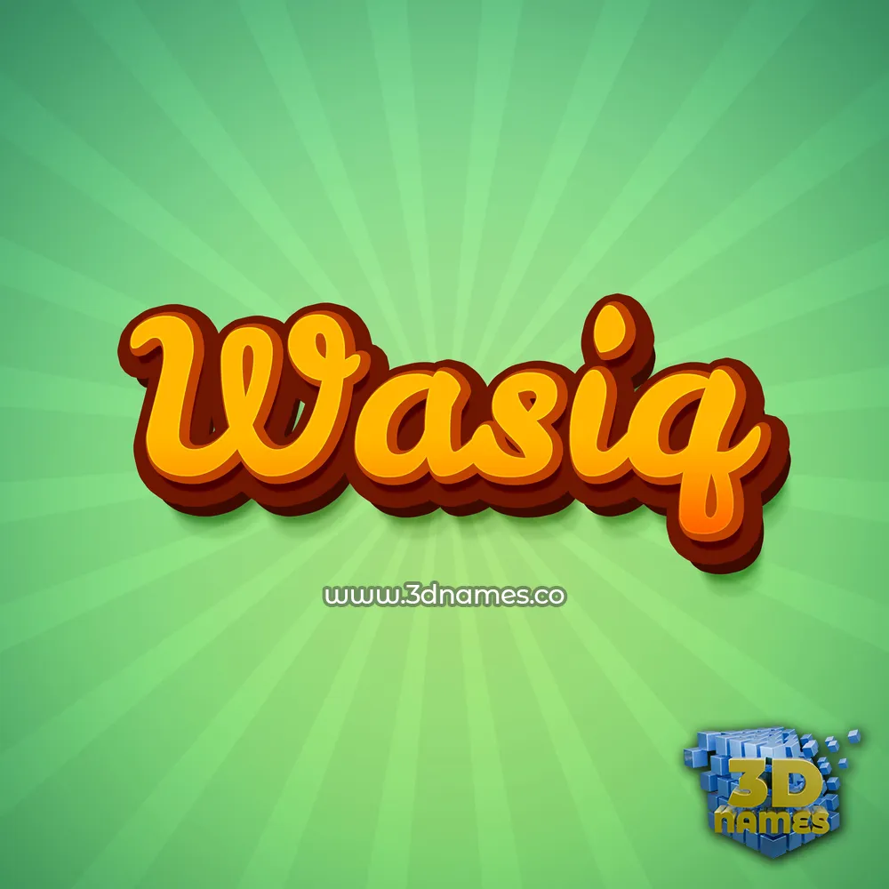 wasiq in Green Rays style - 3D name wallpaper
