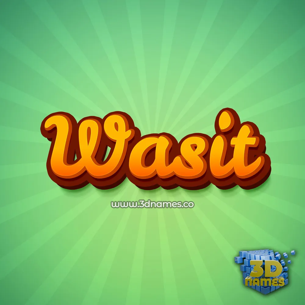 wasit in Green Rays style - 3D name wallpaper