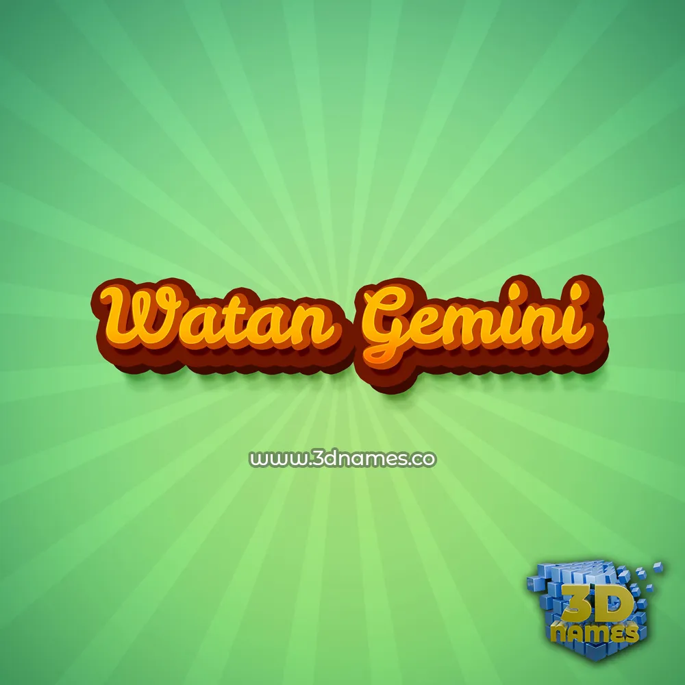watan gemini in Green Rays style - 3D name wallpaper