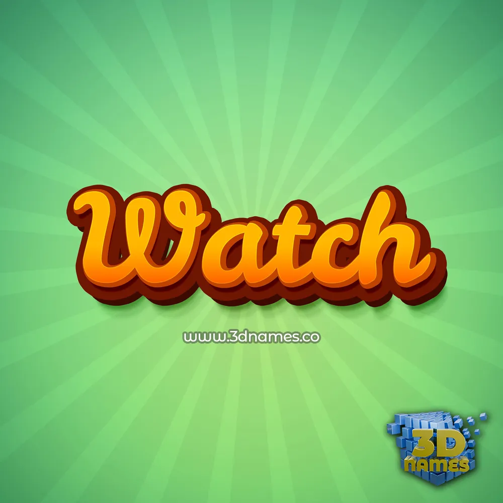 watch in Green Rays style - 3D name wallpaper
