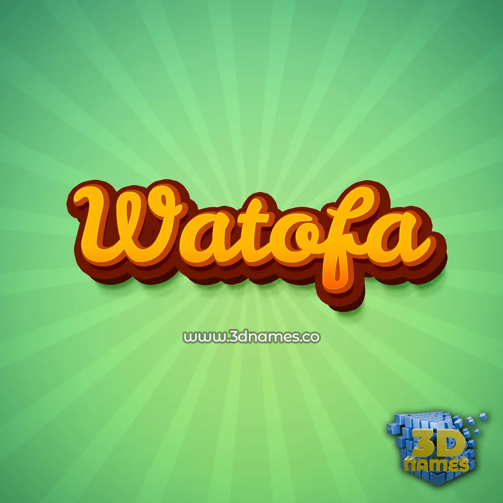 watofa in Green Rays style - 3D name wallpaper