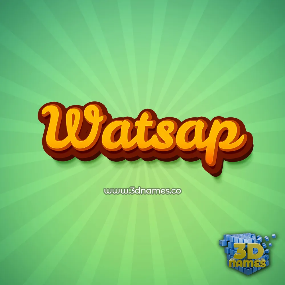 watsap in Green Rays style - 3D name wallpaper