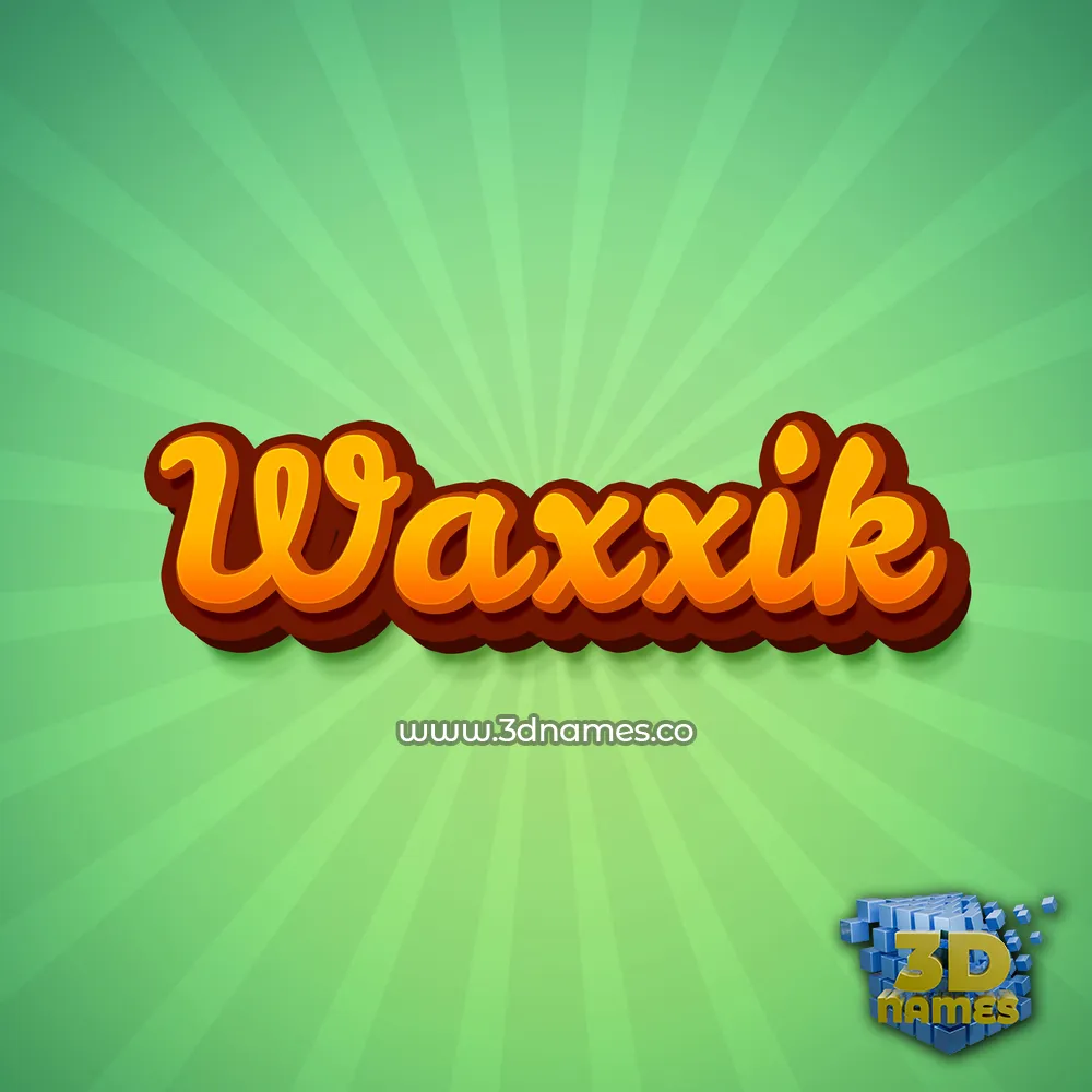 waxxik in Green Rays style - 3D name wallpaper