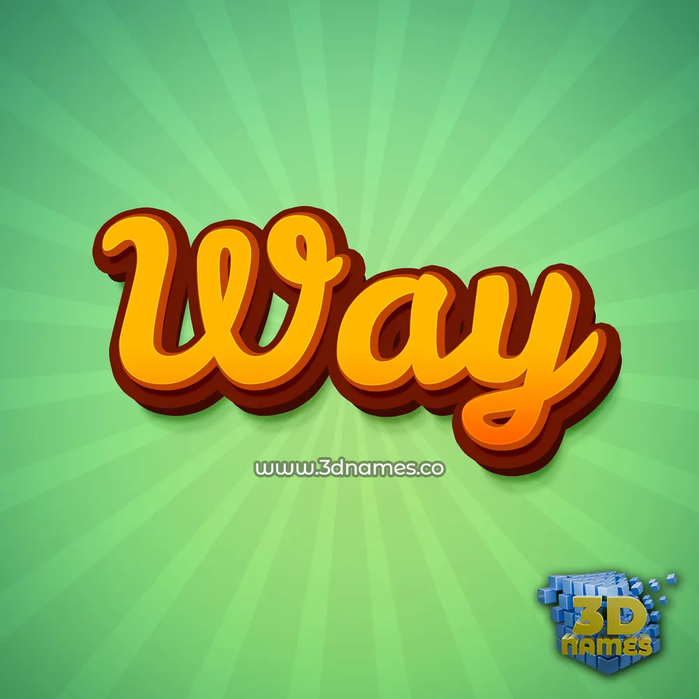 way in Green Rays style - 3D name wallpaper