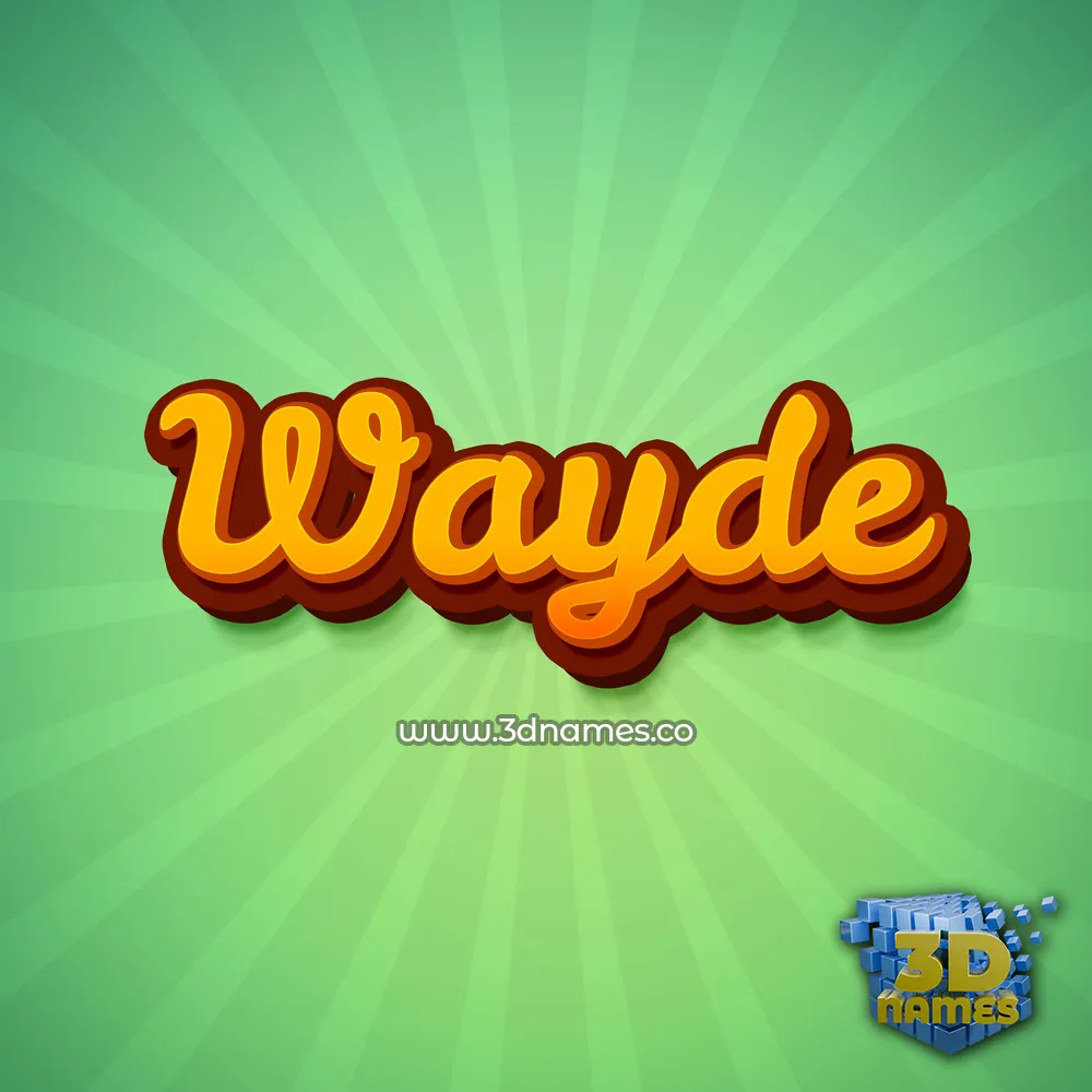 wayde in Green Rays style - 3D name wallpaper