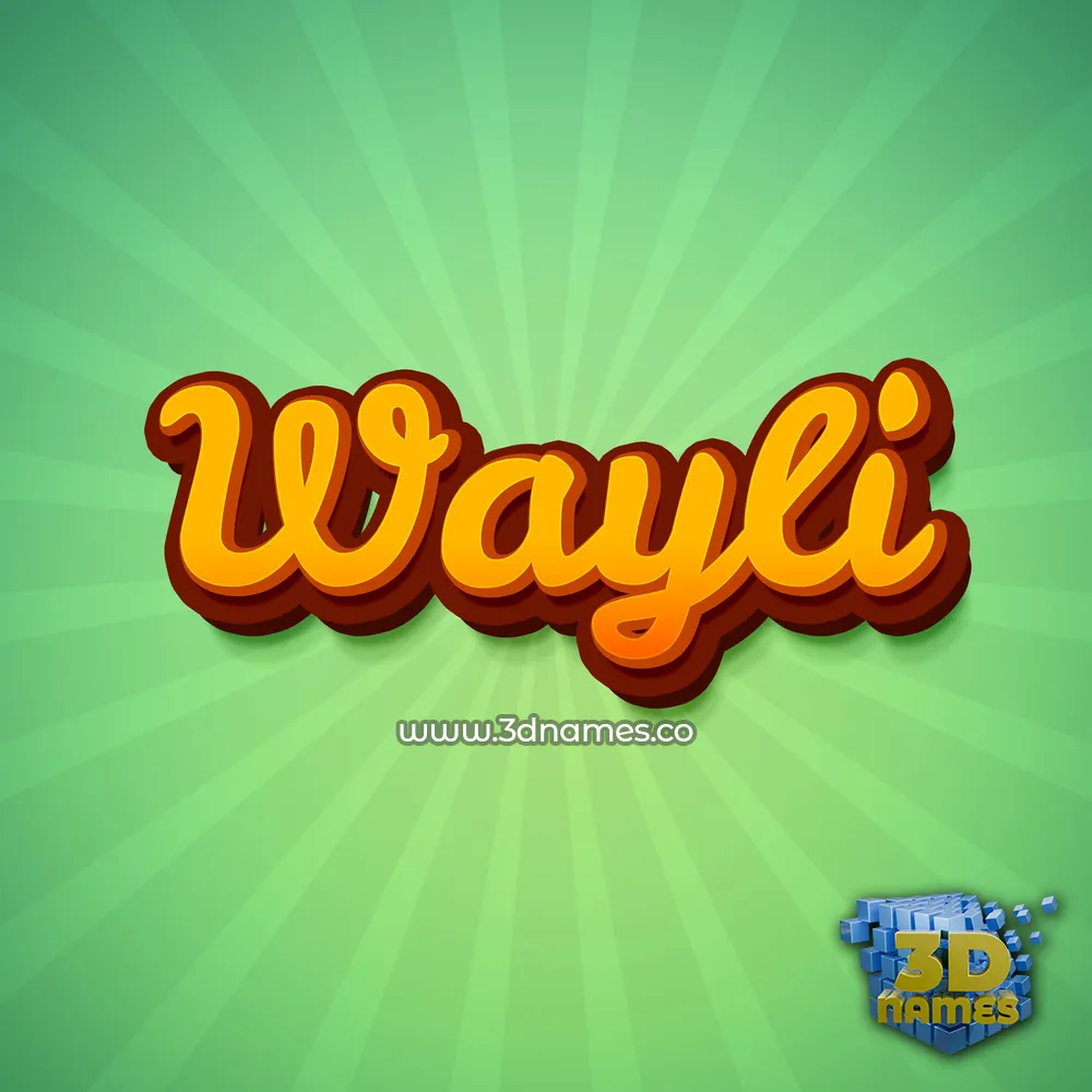 wayli in Green Rays style - 3D name wallpaper