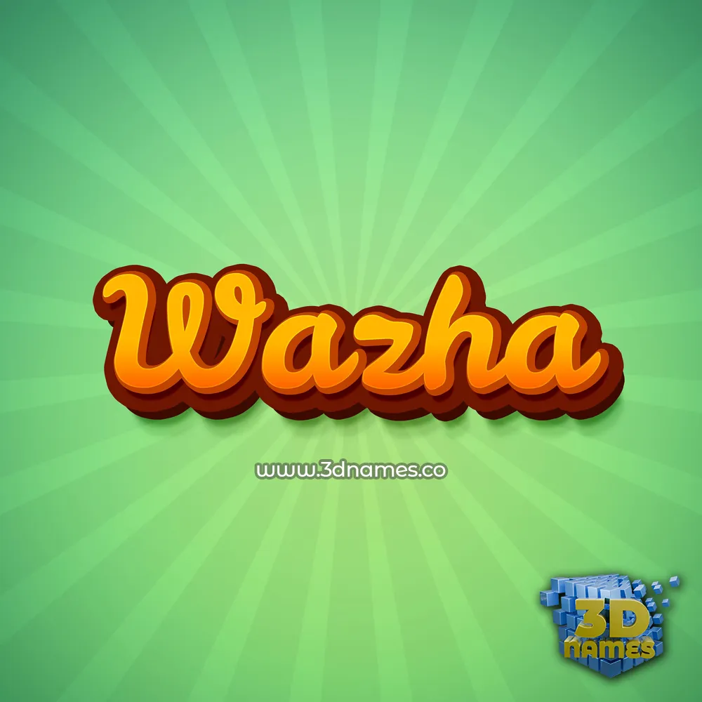 wazha in Green Rays style - 3D name wallpaper