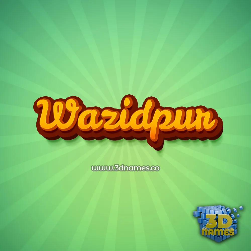 wazidpur in Green Rays style - 3D name wallpaper