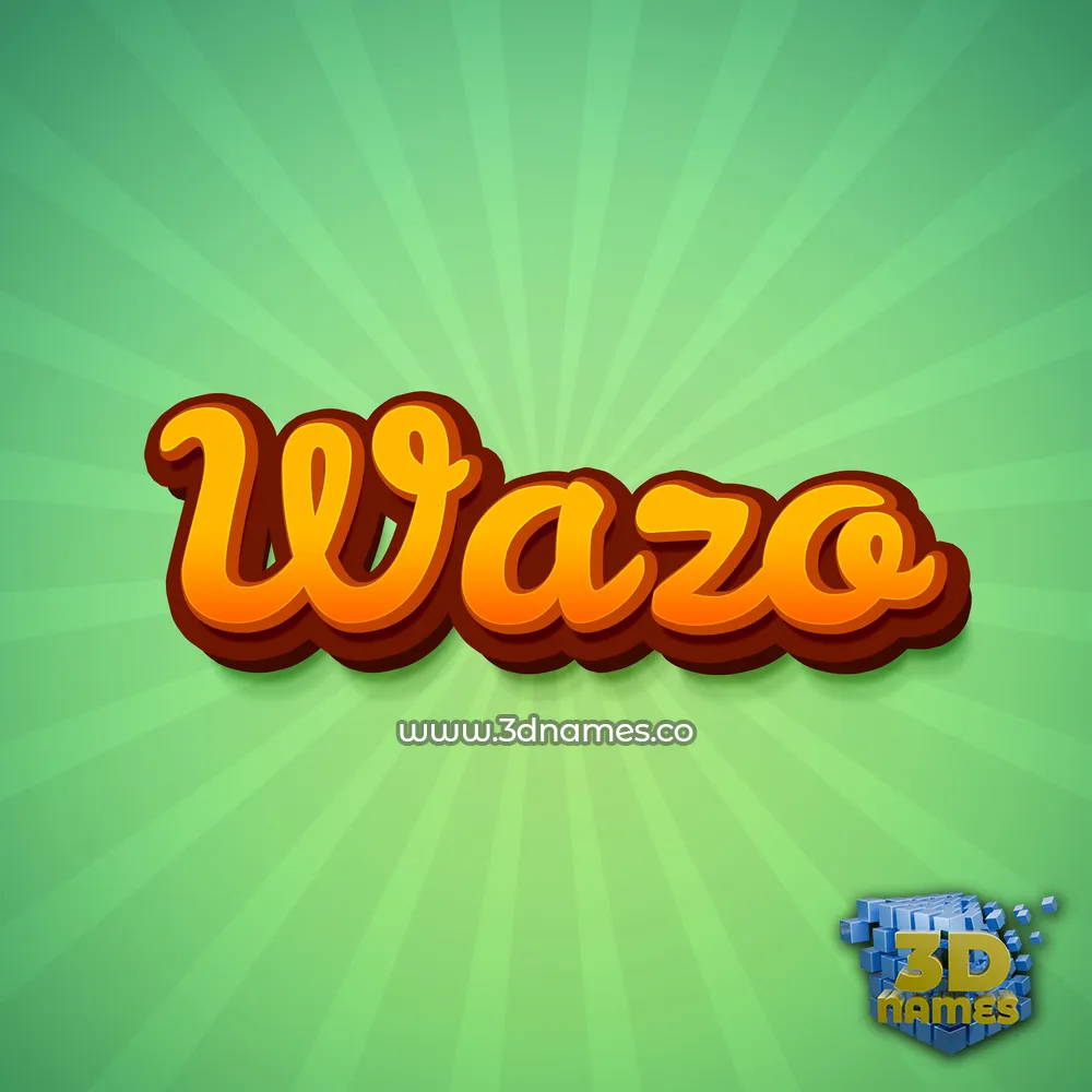 wazo in Green Rays style - 3D name wallpaper