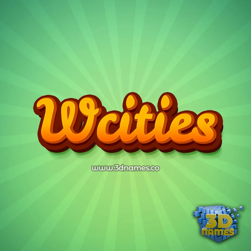 wcities in Green Rays style - 3D name wallpaper