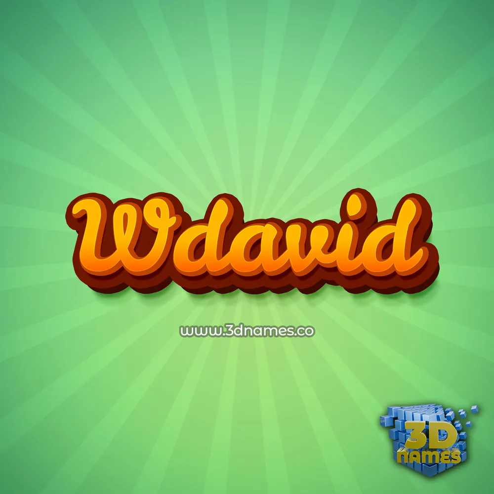 wdavid in Green Rays style - 3D name wallpaper
