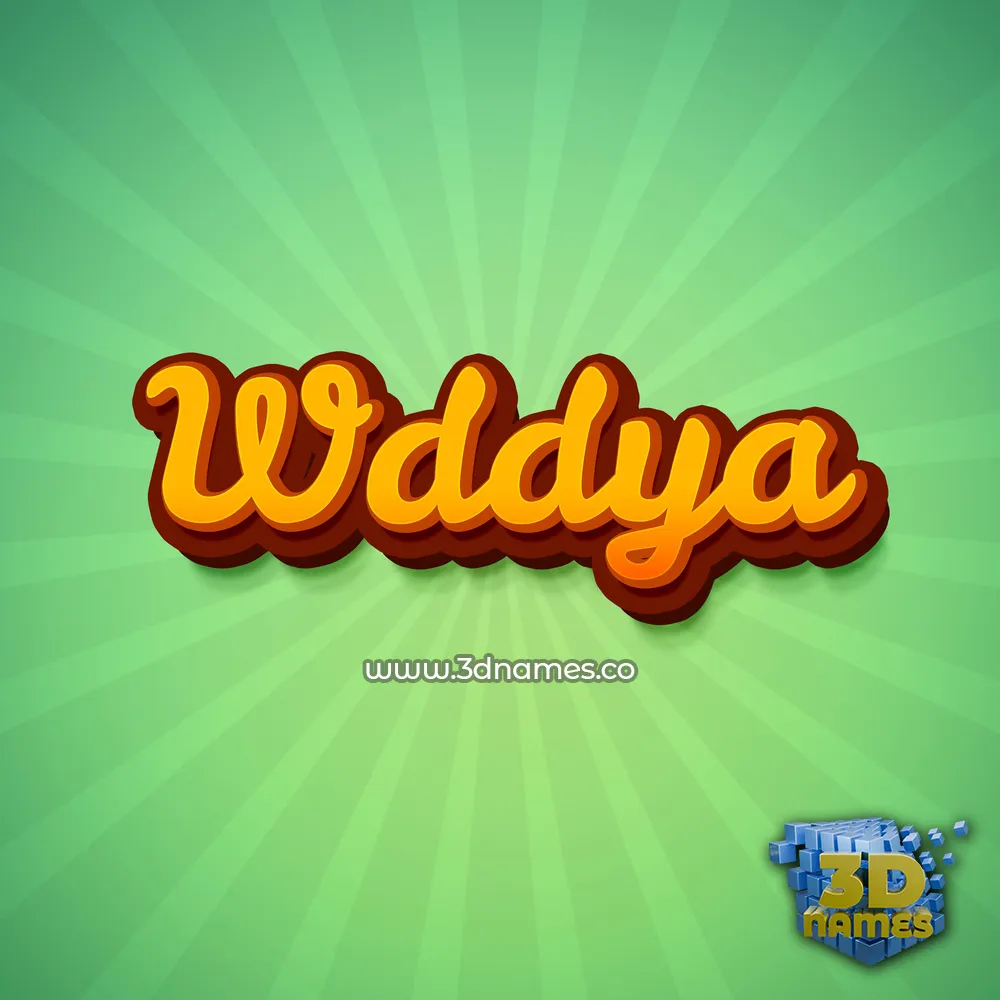wddya in Green Rays style - 3D name wallpaper
