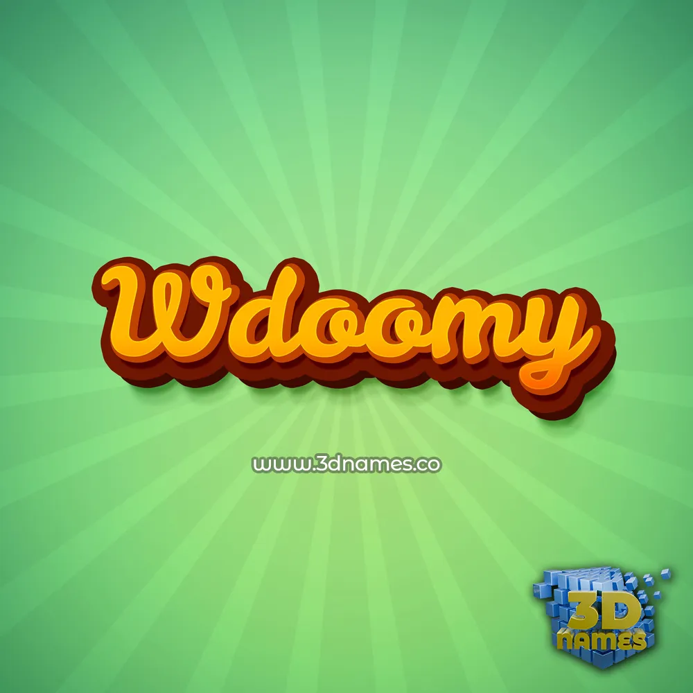wdoomy in Green Rays style - 3D name wallpaper