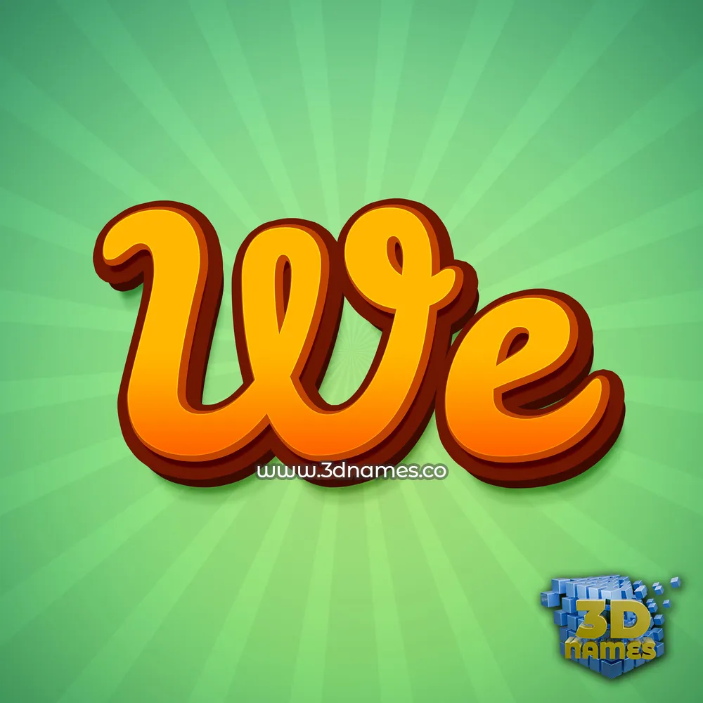 we in Green Rays style - 3D name wallpaper