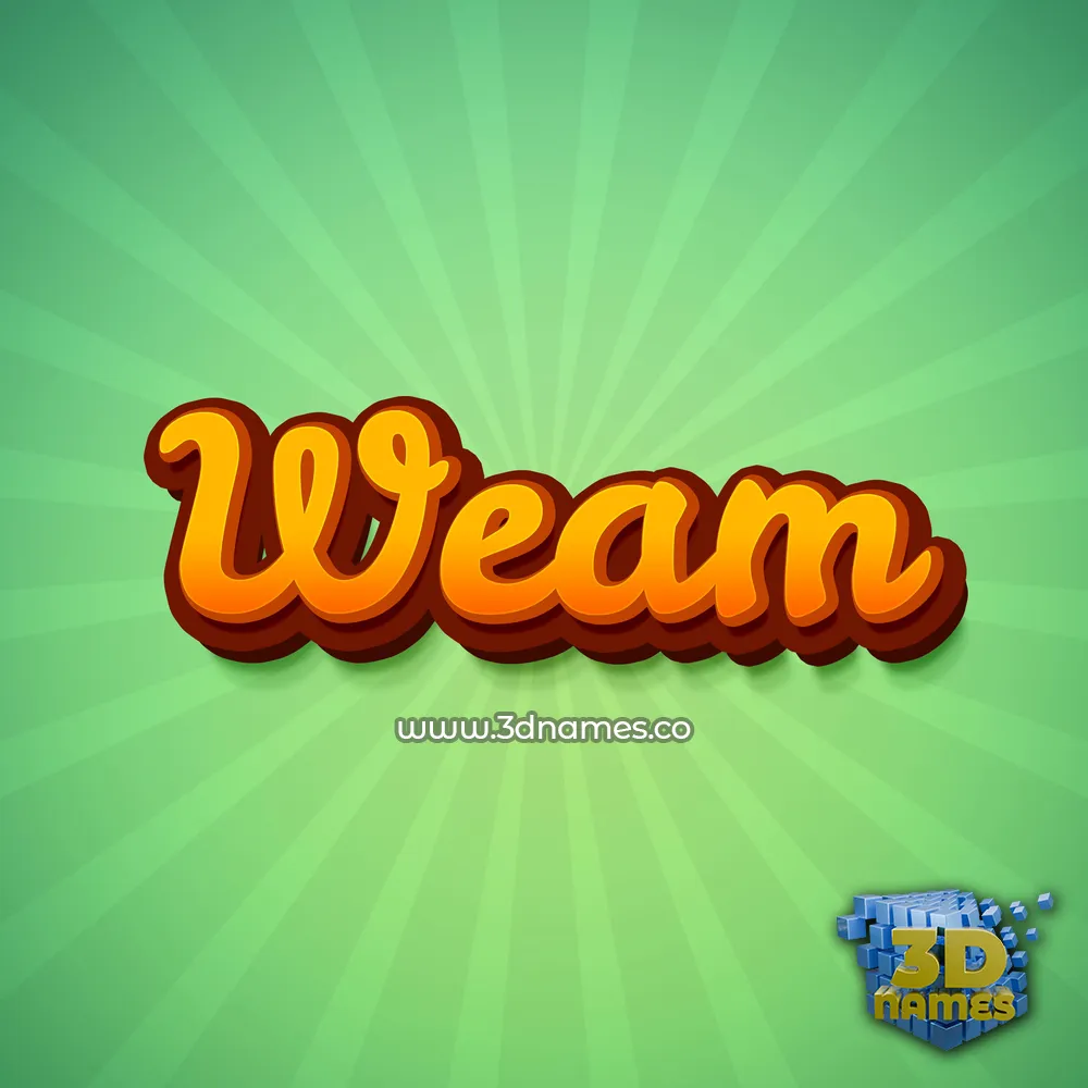 weam in Green Rays style - 3D name wallpaper