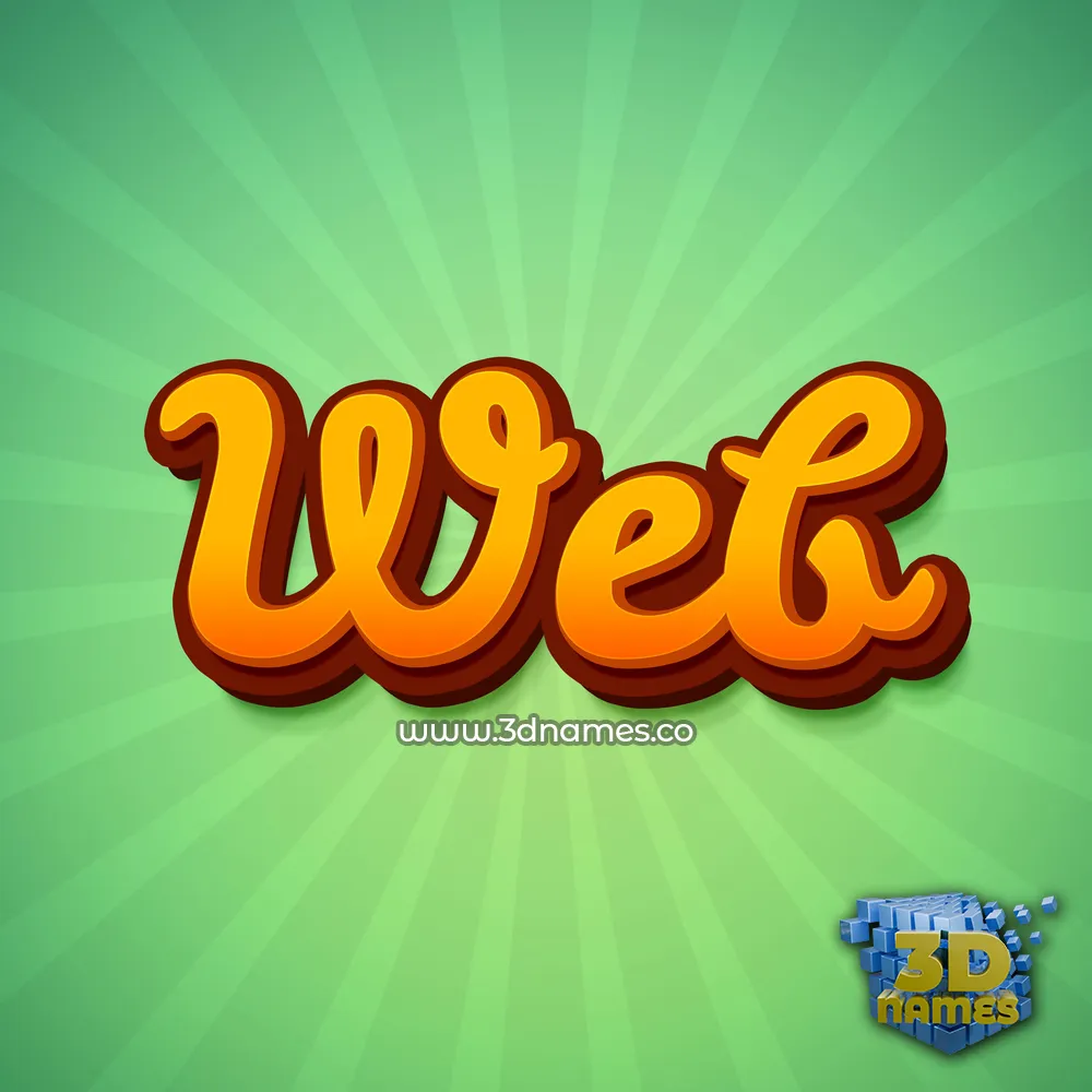web in Green Rays style - 3D name wallpaper