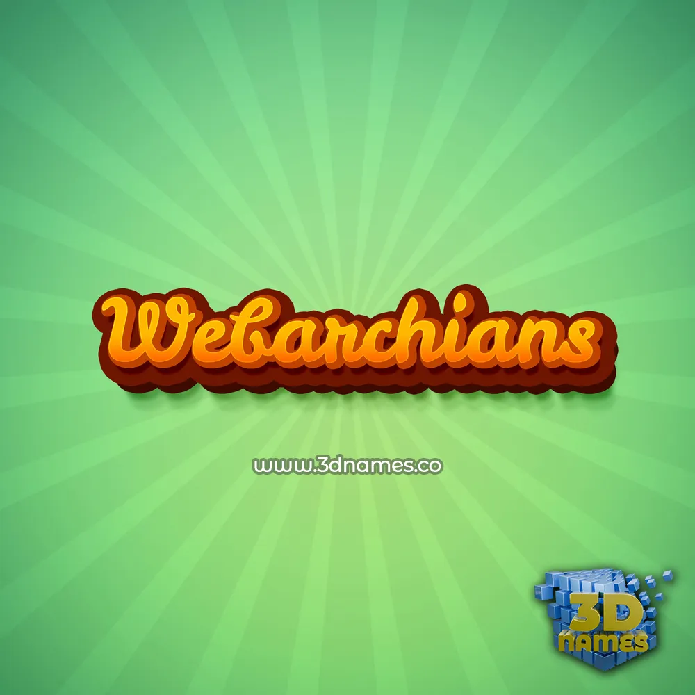 webarchians in Green Rays style - 3D name wallpaper