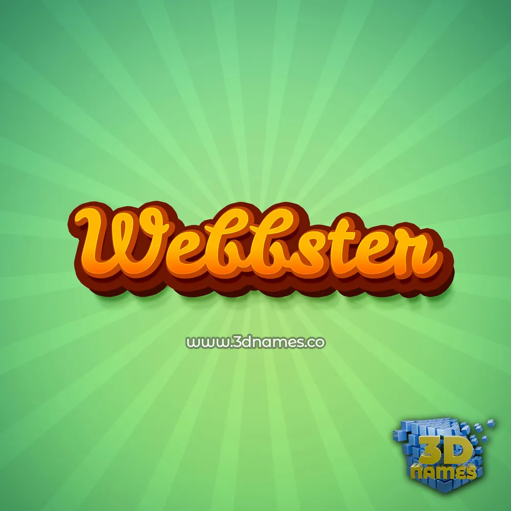 webbster in Green Rays style - 3D name wallpaper