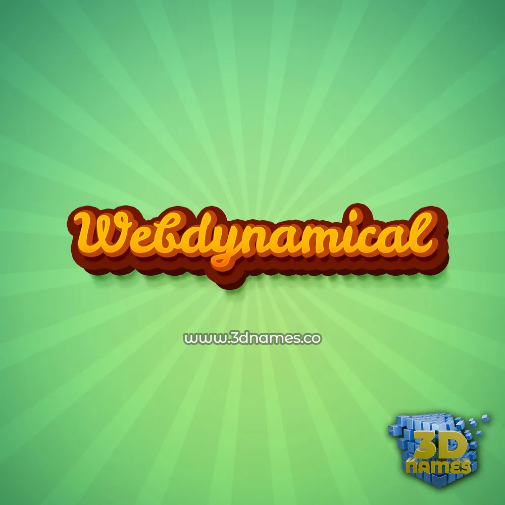 webdynamical in Green Rays style - 3D name wallpaper