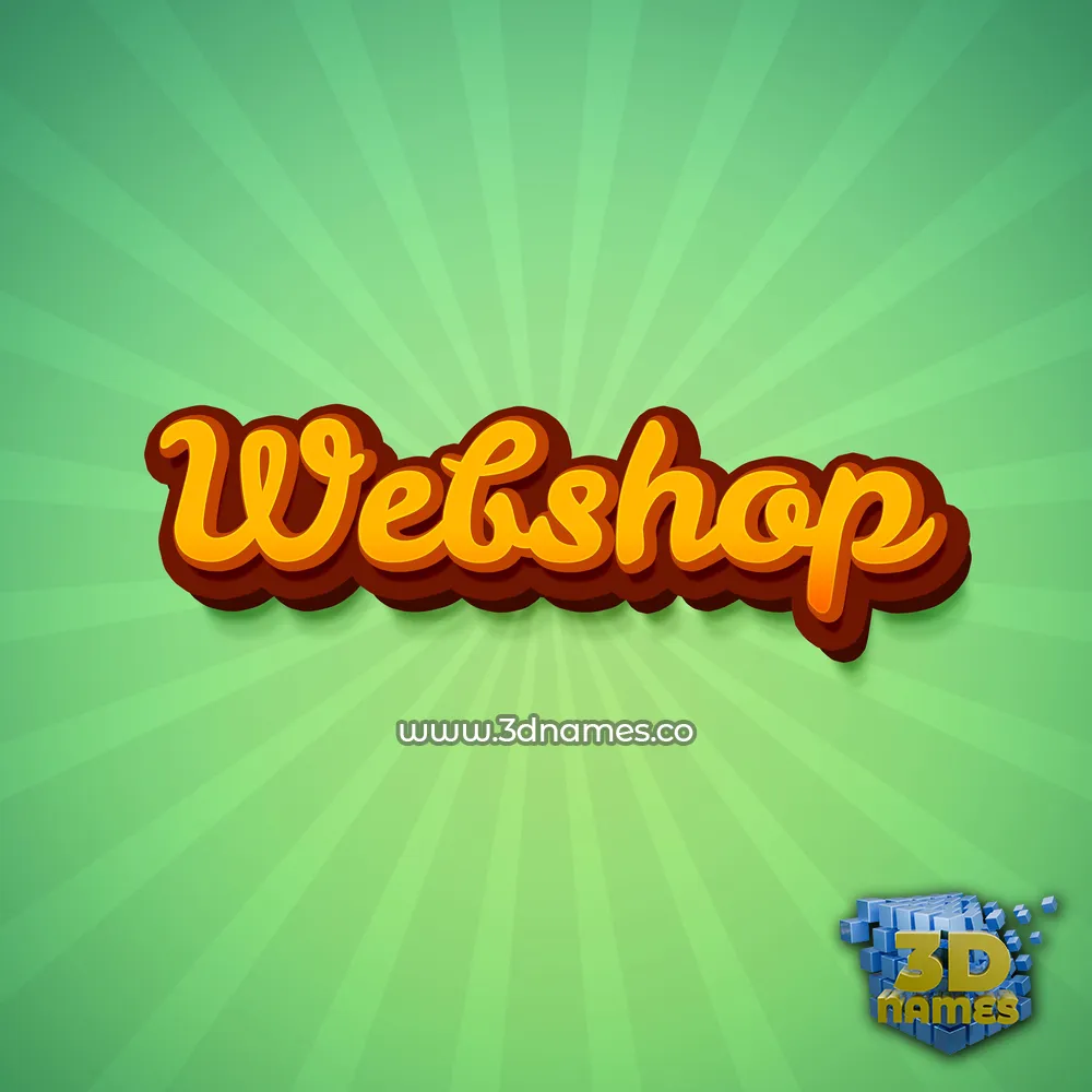webshop in Green Rays style - 3D name wallpaper