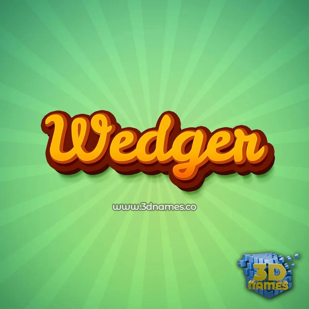wedger in Green Rays style - 3D name wallpaper