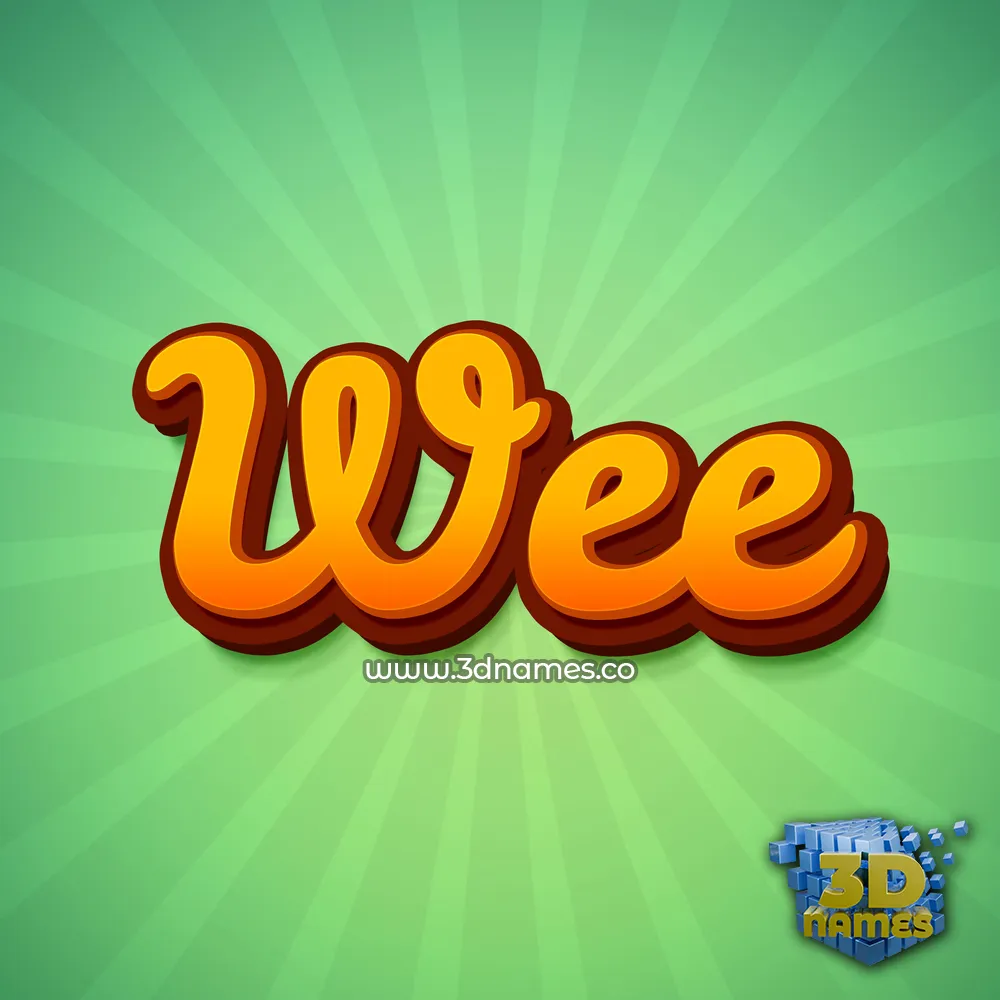 wee in Green Rays style - 3D name wallpaper