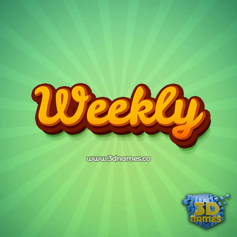 weekly in Green Rays style - 3D name wallpaper