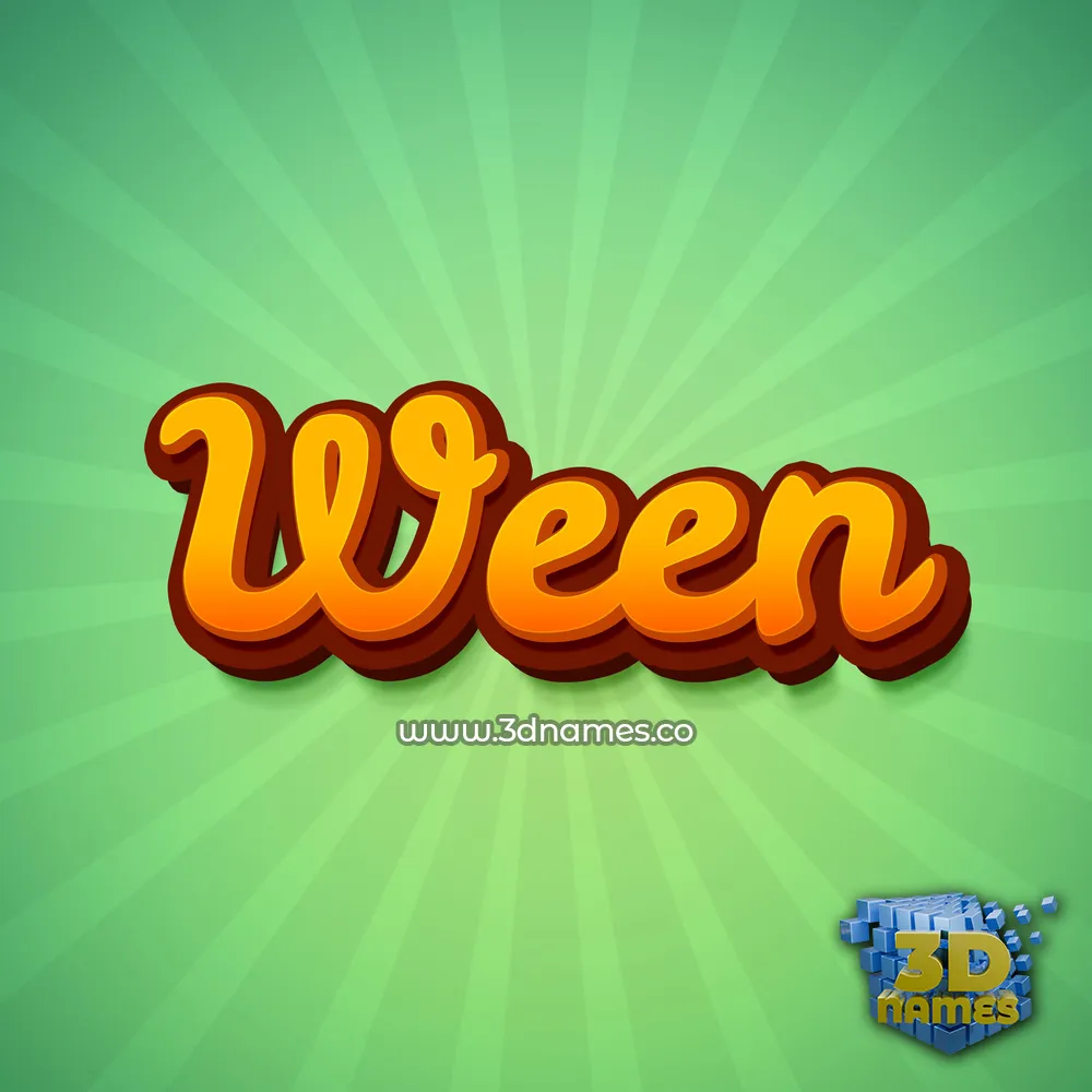ween in Green Rays style - 3D name wallpaper