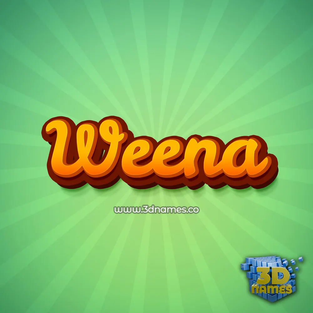 weena in Green Rays style - 3D name wallpaper
