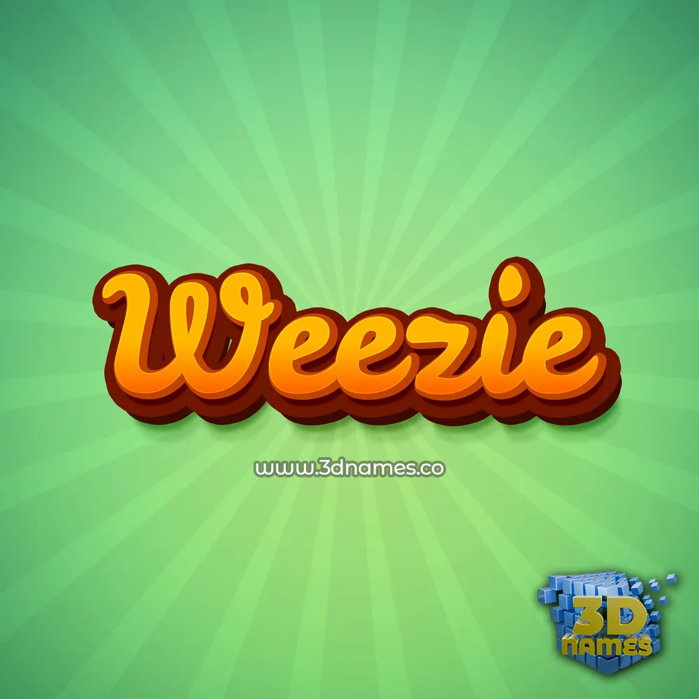 weezie in Green Rays style - 3D name wallpaper