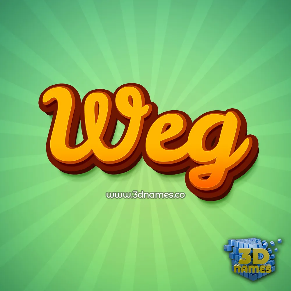 weg in Green Rays style - 3D name wallpaper