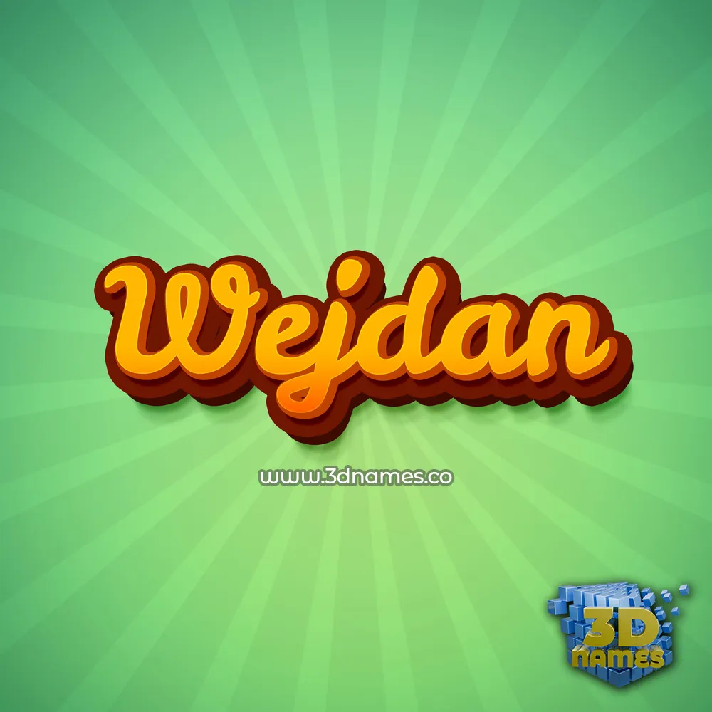 wejdan in Green Rays style - 3D name wallpaper