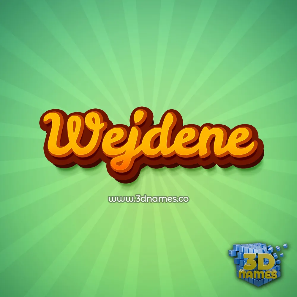 wejdene in Green Rays style - 3D name wallpaper