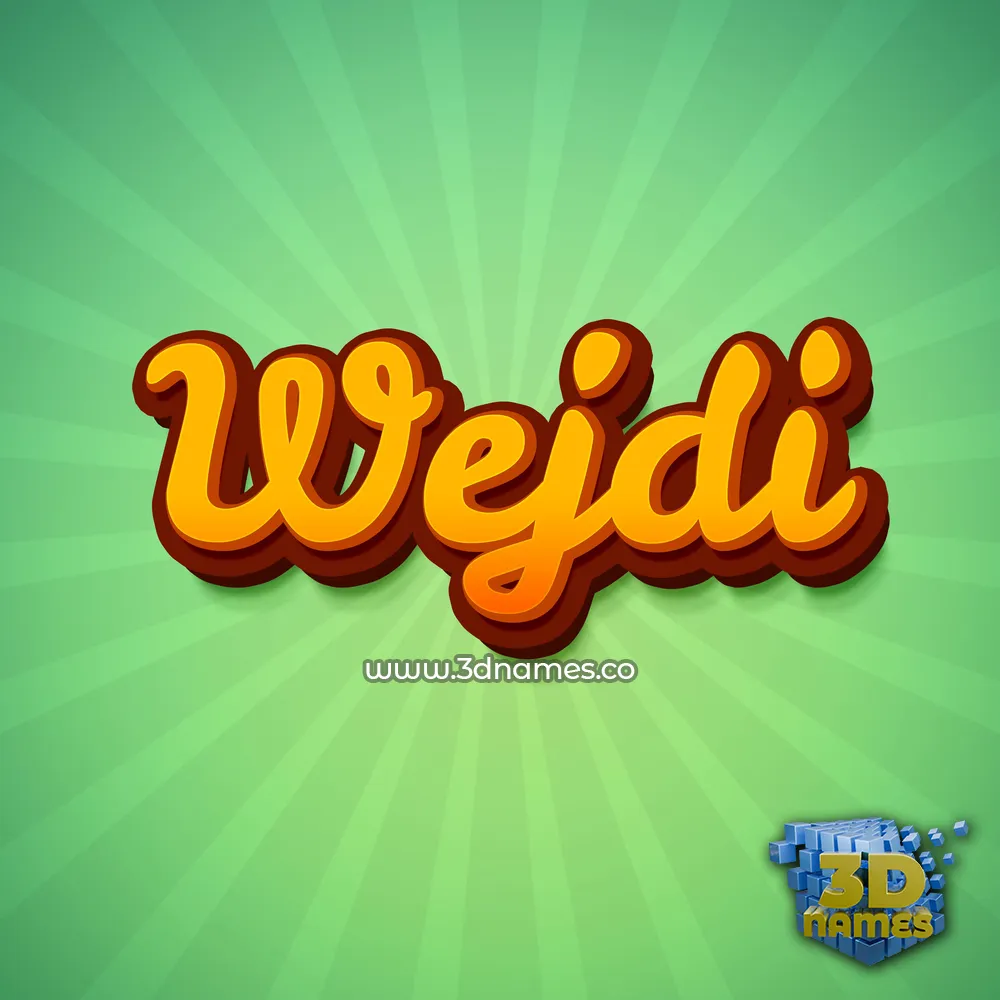 wejdi in Green Rays style - 3D name wallpaper