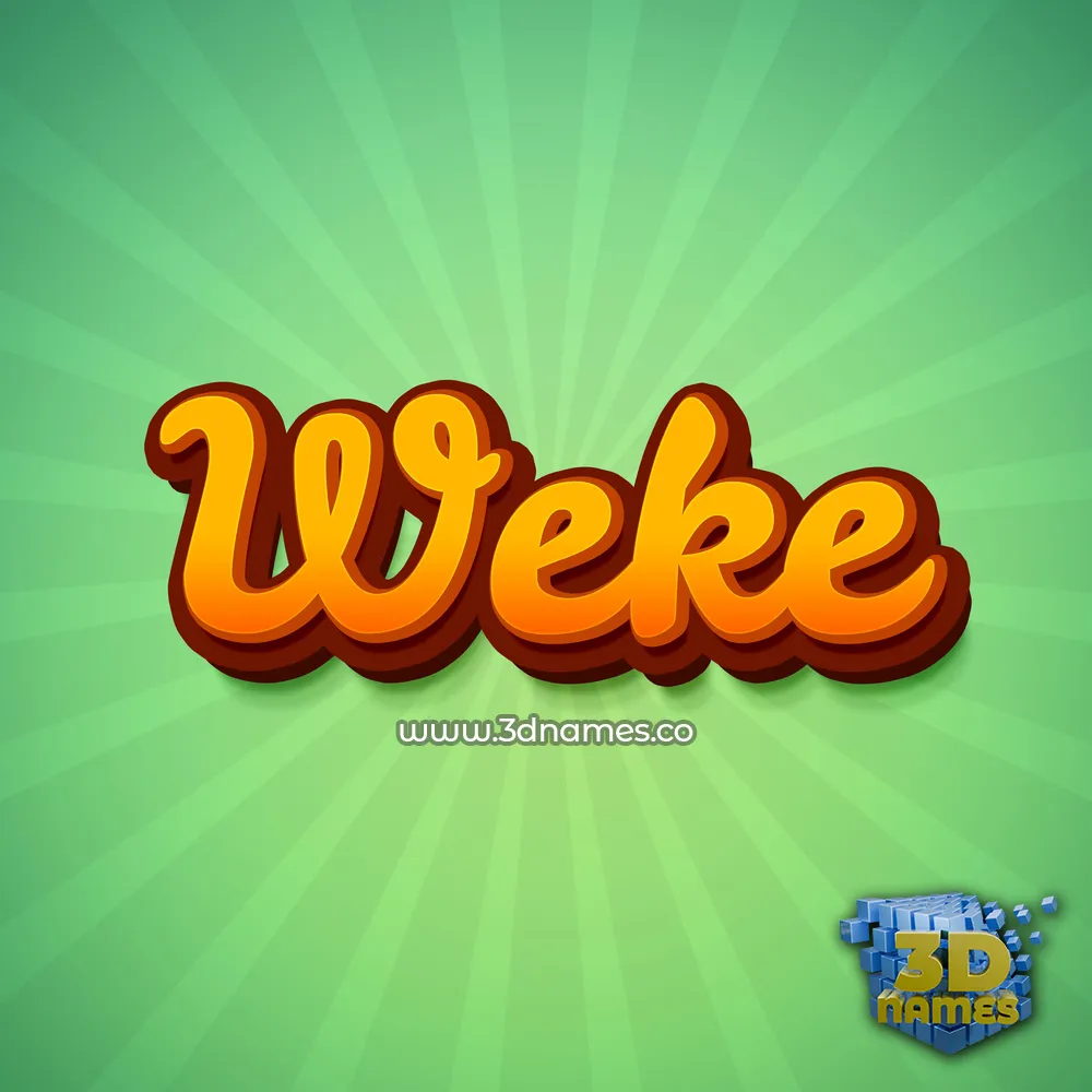 weke in Green Rays style - 3D name wallpaper