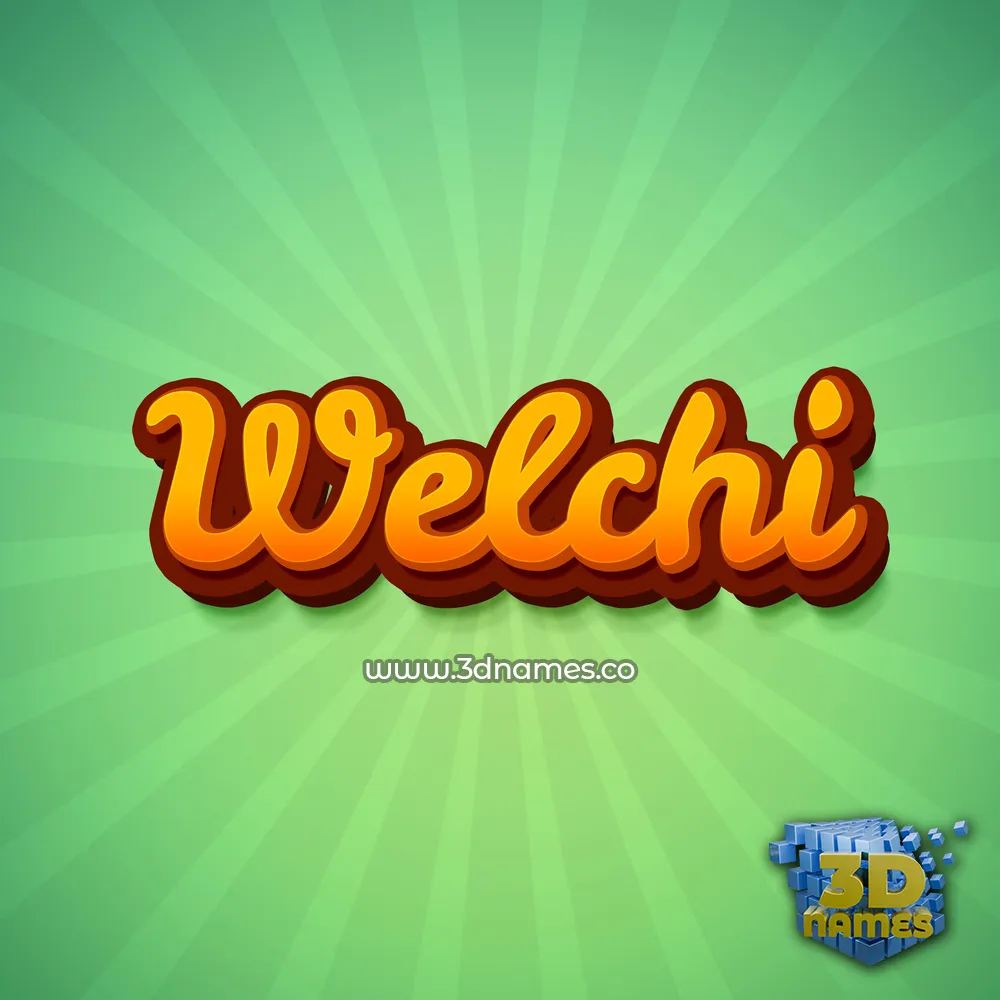 welchi in Green Rays style - 3D name wallpaper