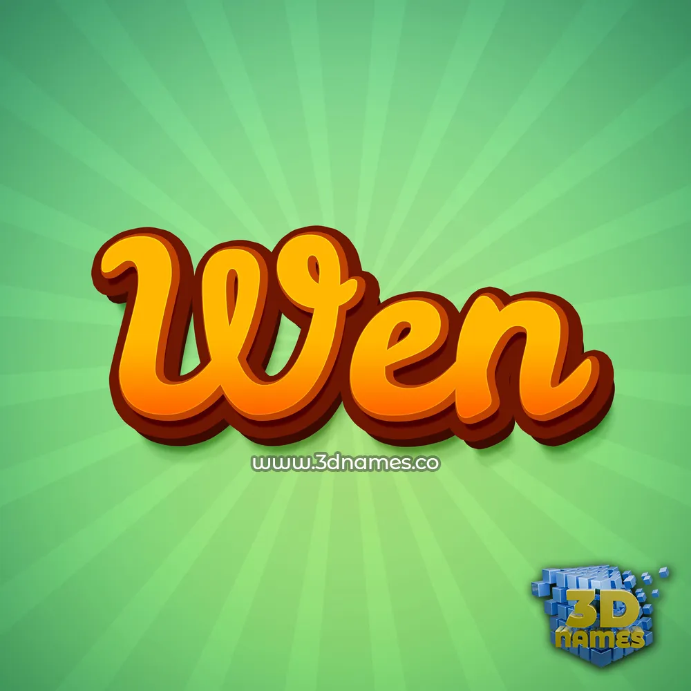 wen in Green Rays style - 3D name wallpaper
